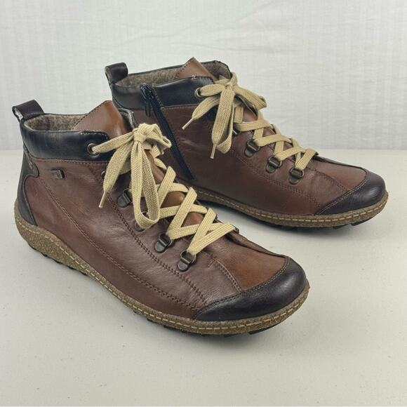 Remonte R4779-25 Liv 79 Tex Mid Top Brown Leather Sneaker Boot Women’s Size 42 - Picture 1 of 9